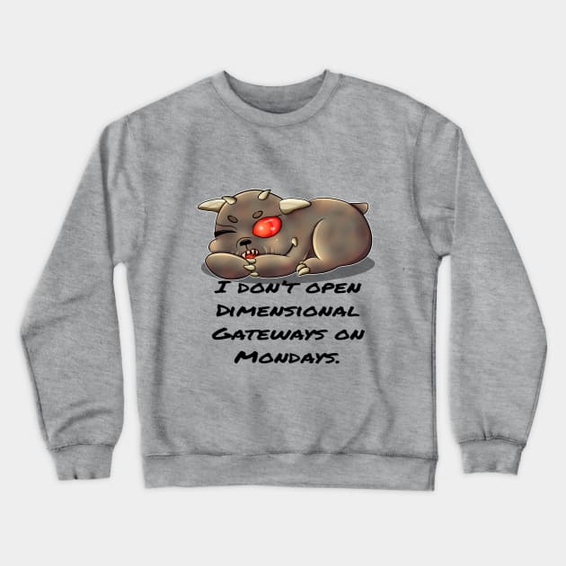 Tiny Terror Zuul Monday Gateways - Light Colors Crewneck Sweatshirt by CallistoCreates